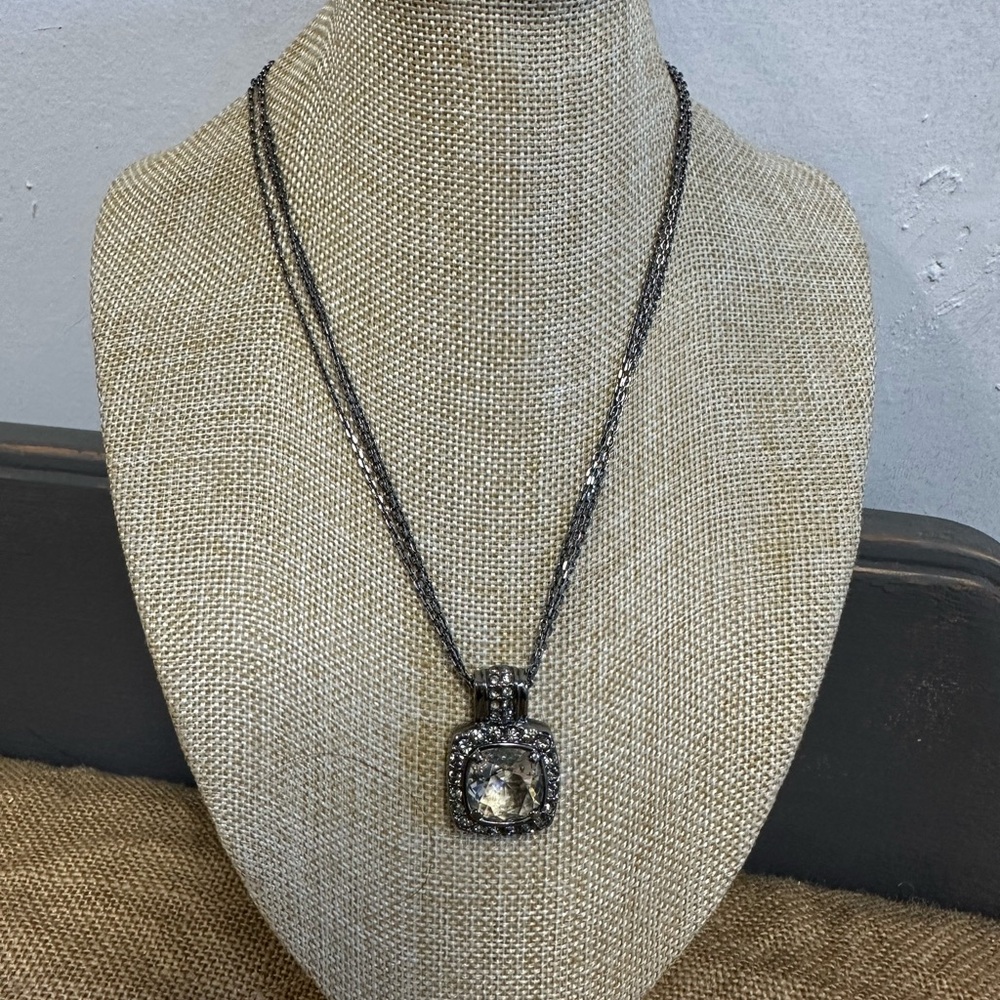 Swarovski Silver and Black Pendant Necklace